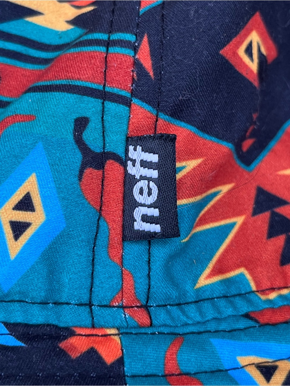 Neff Teal and Orange Geometric Bucket Hat - Picture 9 of 9